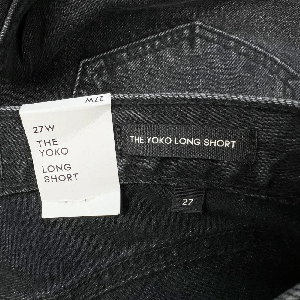 New Aritzia Denim Forum The Yoko Mid Thigh Shorts High-Waisted Long Jean Cut-Off - Picture 9 of 11